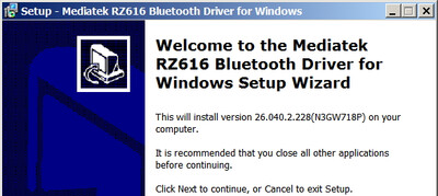 MediaTek Bluetooth MT7921 Driver version 26.40.2.228