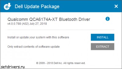 Qualcomm QCA6174A Bluetooth Driver for Dell