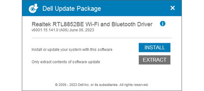 Realtek RTL8852BE Wireless LAN 802.11ax Driver 6001.15.141.0