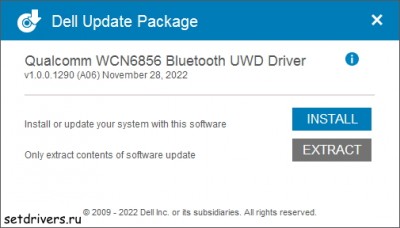 Qualcomm WCN6856 Bluetooth UWD Driver for Dell