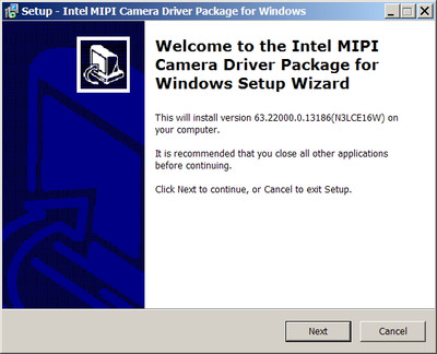 Intel MIPI Camera Driver version 63.22000.0.13186